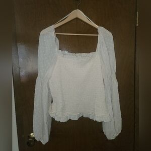 Promsea puffed sleeved cream blouse size xxl